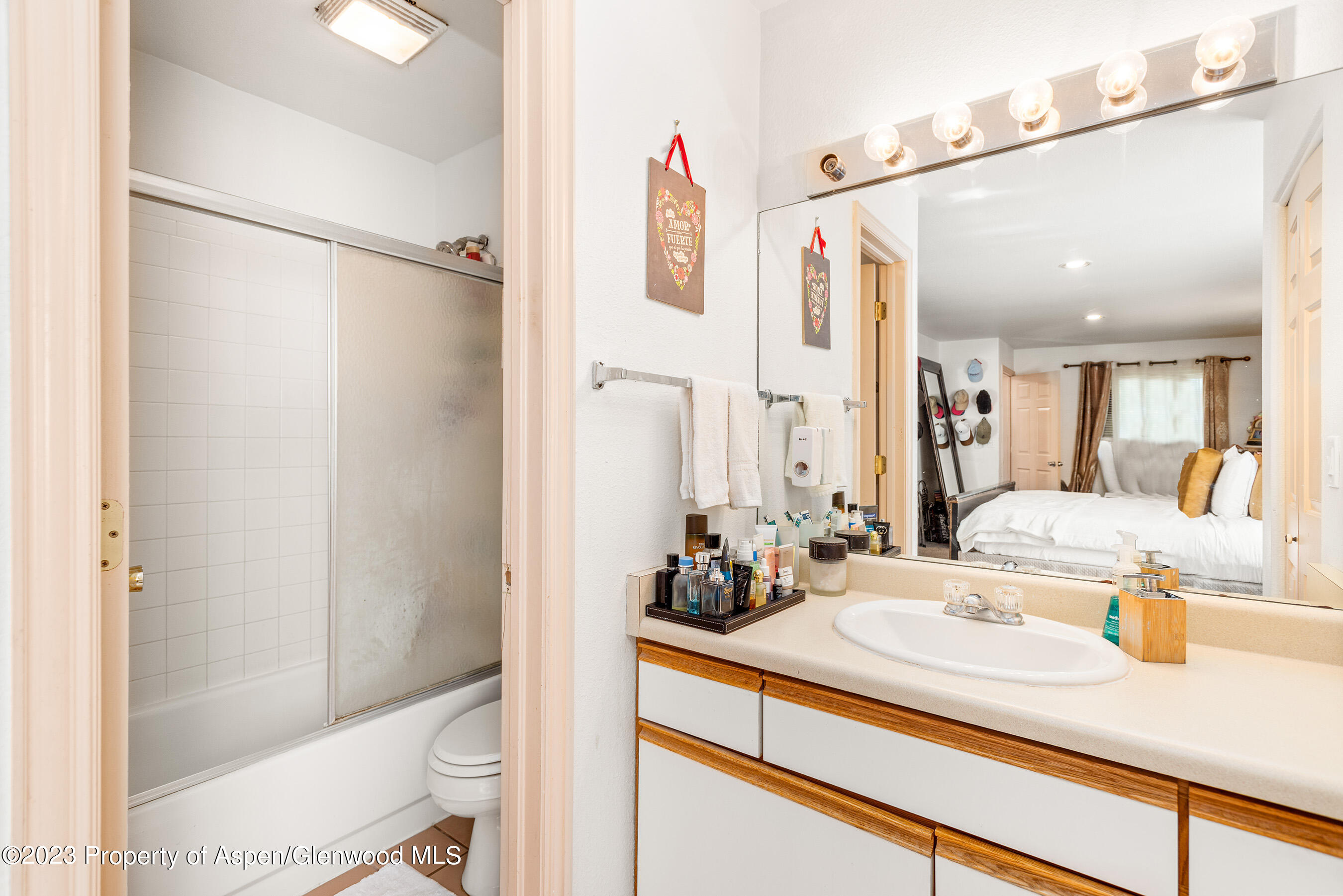 141-143 Swinging Bridge Lane Basalt, CO 81621 - Photo 10 of 35 a bathroom with a sink and mirror with toilet
