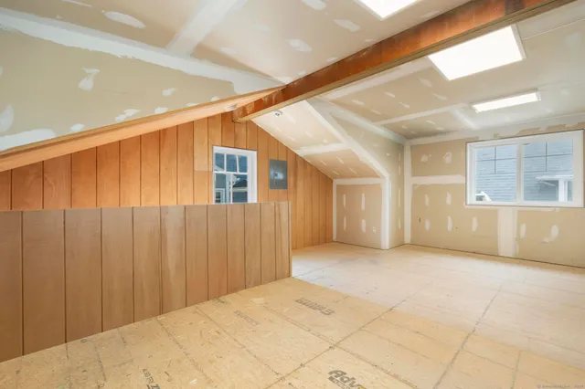 a storage room with furniture