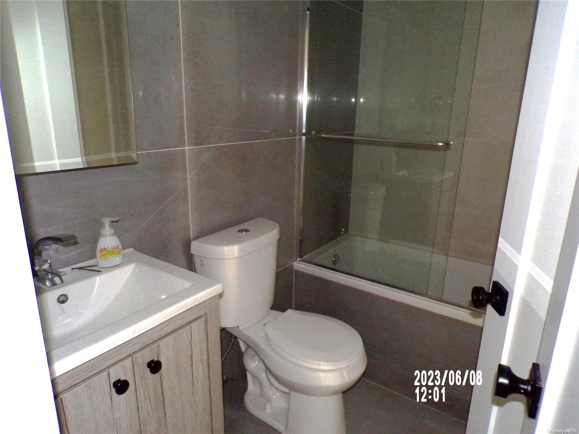 695 Monroe Street Brooklyn, NY 11221 - Photo 7 of 23 a bathroom with a sink a toilet and shower