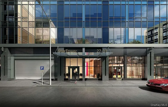 a car parked in front of a building