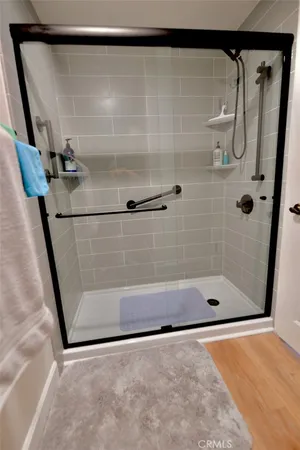 a bathroom with a shower