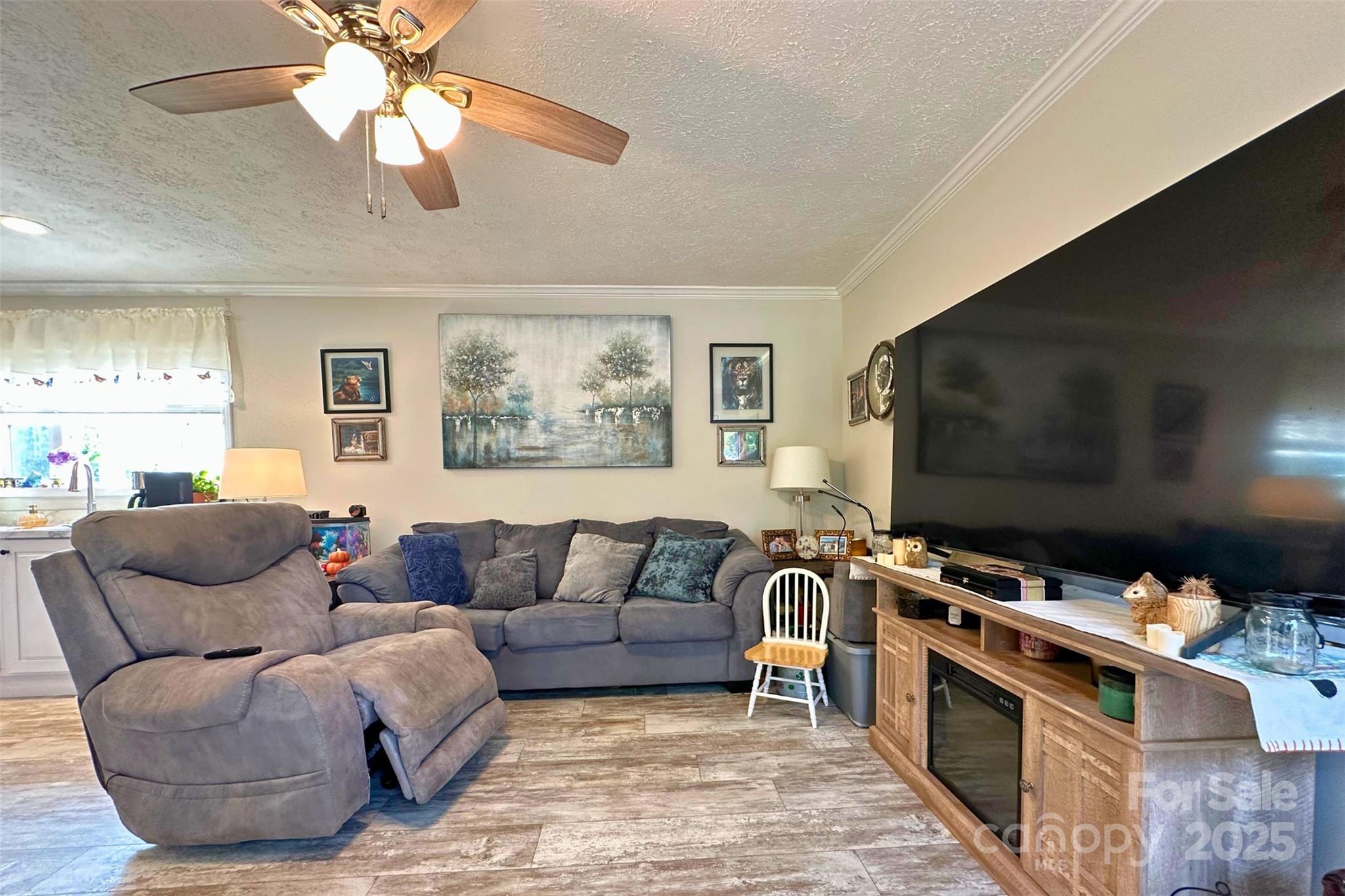 2449 Leonhart Road Cherryville, NC 28021 - Photo 6 of 21 a living room with furniture a flat screen tv and kitchen view
