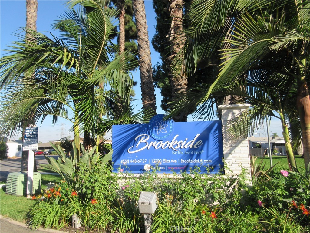 a view of a sign in a yard