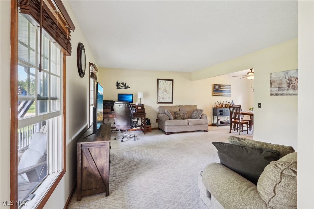 41553 Parsons Road Lagrange, OH 44050 - Photo 35 of 50 Carpeted living area featuring an office area and ceiling fan