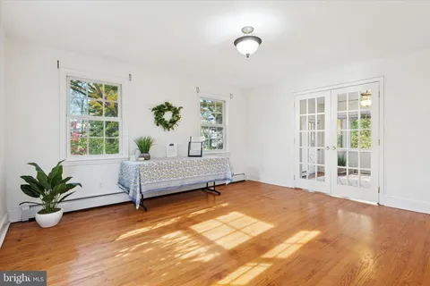 a night view of a building with street view