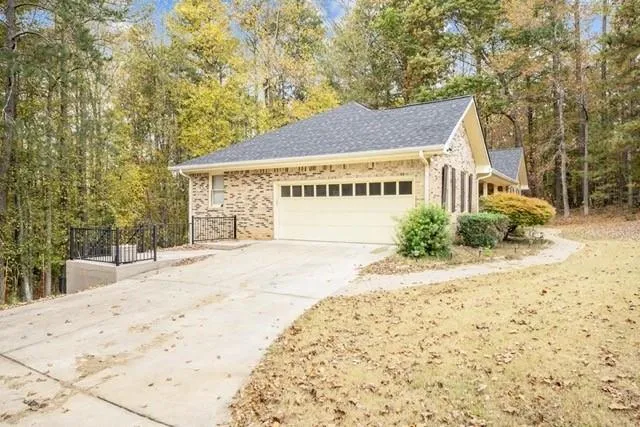 a view of a backyard of a house