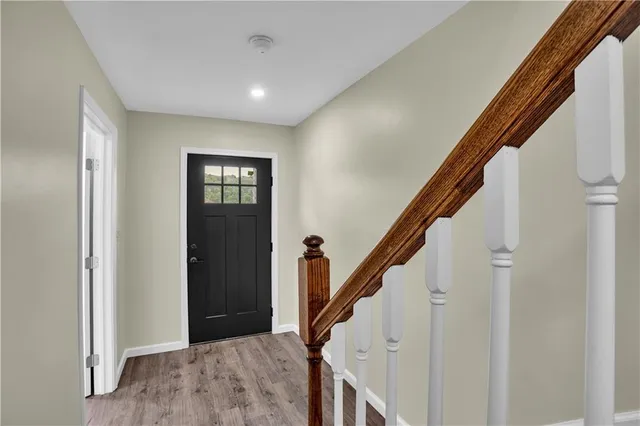 a view of hallway with stairs