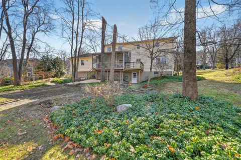 a view of a backyard with garden