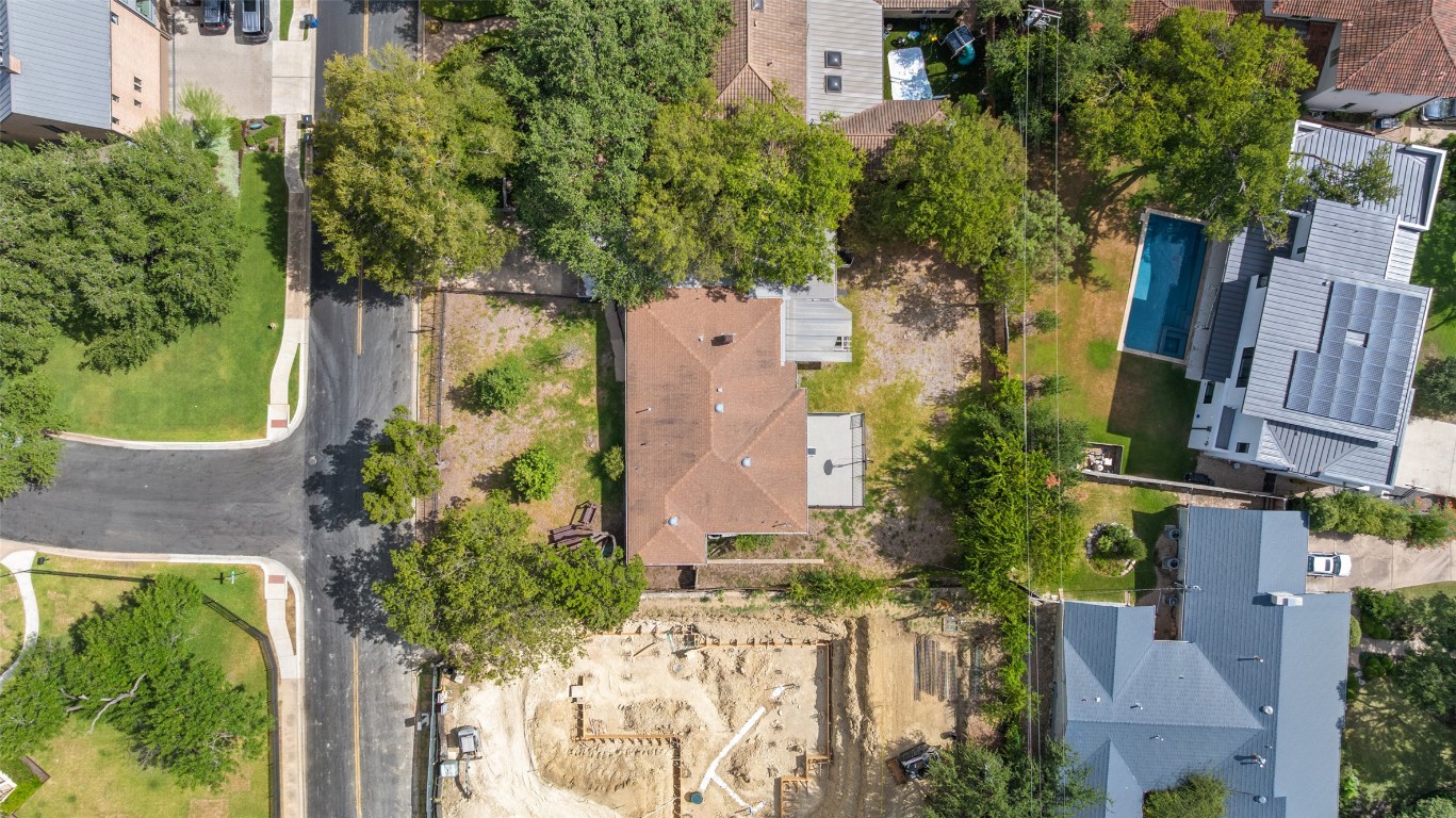 2605 Hillview Road Austin, TX 78703 - Photo 3 of 18 an aerial view of a house with a yard and large trees