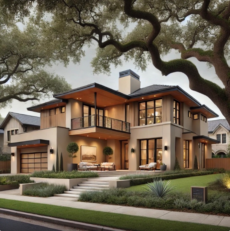 2605 Hillview Road Austin, TX 78703 - Photo 8 of 18 a front view of a residential apartment building with a yard