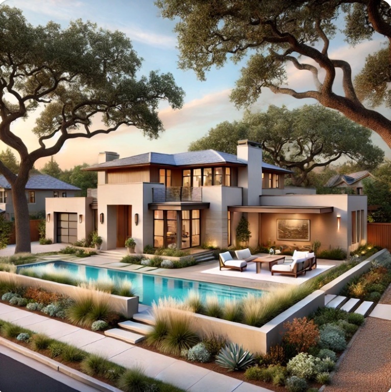 2605 Hillview Road Austin, TX 78703 - Photo 10 of 18 a view of house with swimming pool and outdoor seating