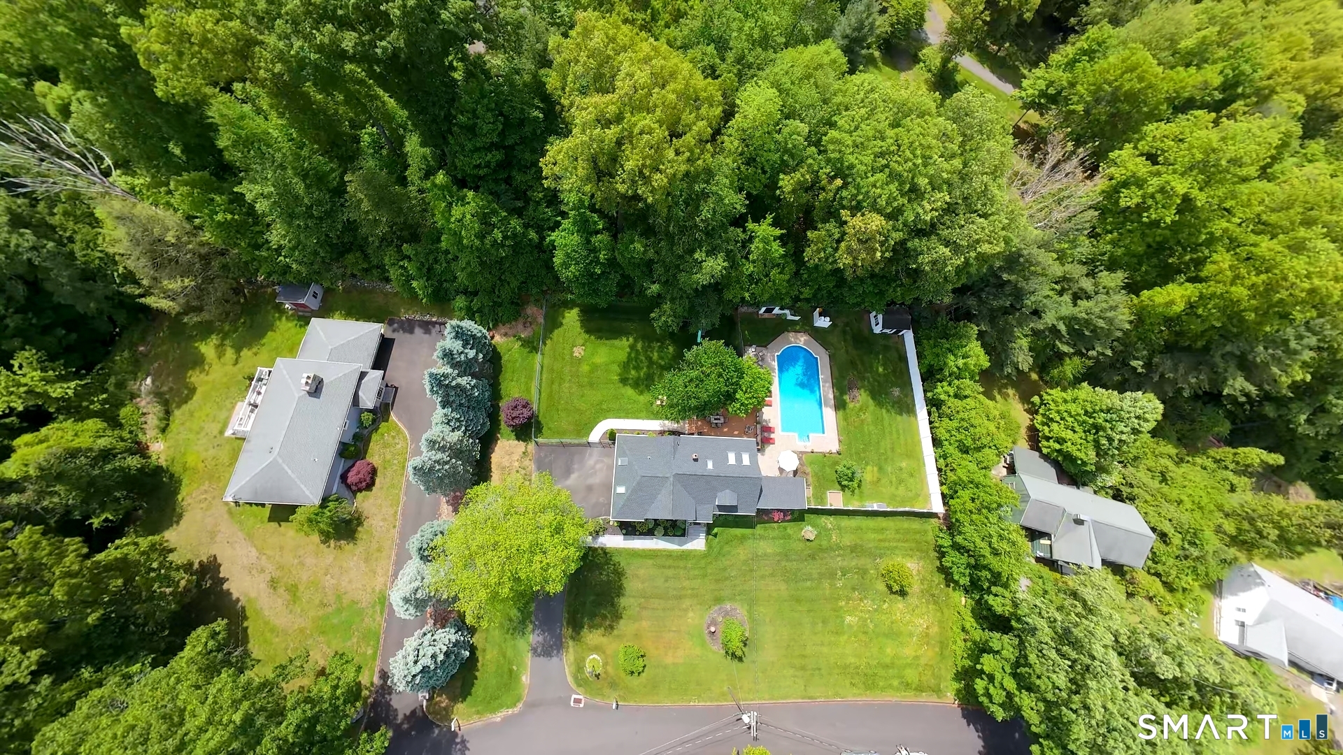 13 Pleasant Rise Circle Brookfield, CT 06804 - Photo 2 of 40 an aerial view of residential house with outdoor space and swimming pool