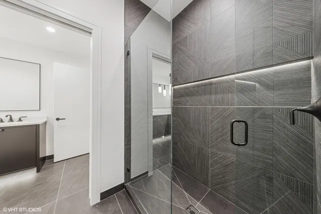 a bathroom with a shower