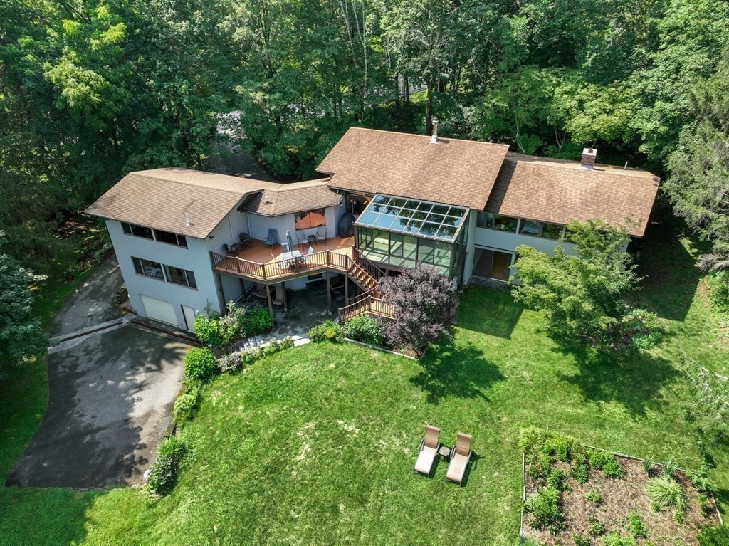 20 Meadowbrook Road Westwood, MA 02090 - Photo 35 of 36 an aerial view of a house with pool