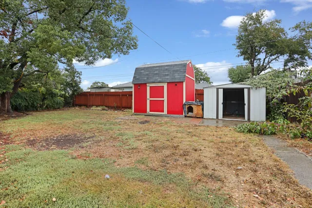 a backyard of a house