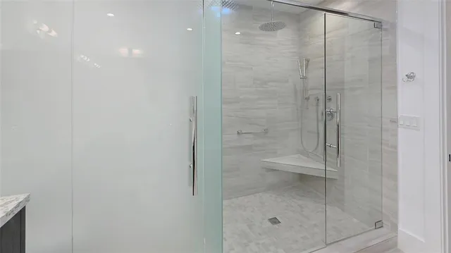 a bathroom with a shower