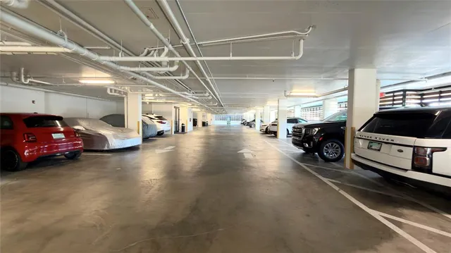 a view of a parking area