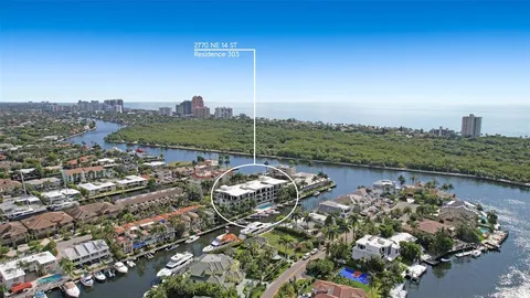 a view of a lake with a city