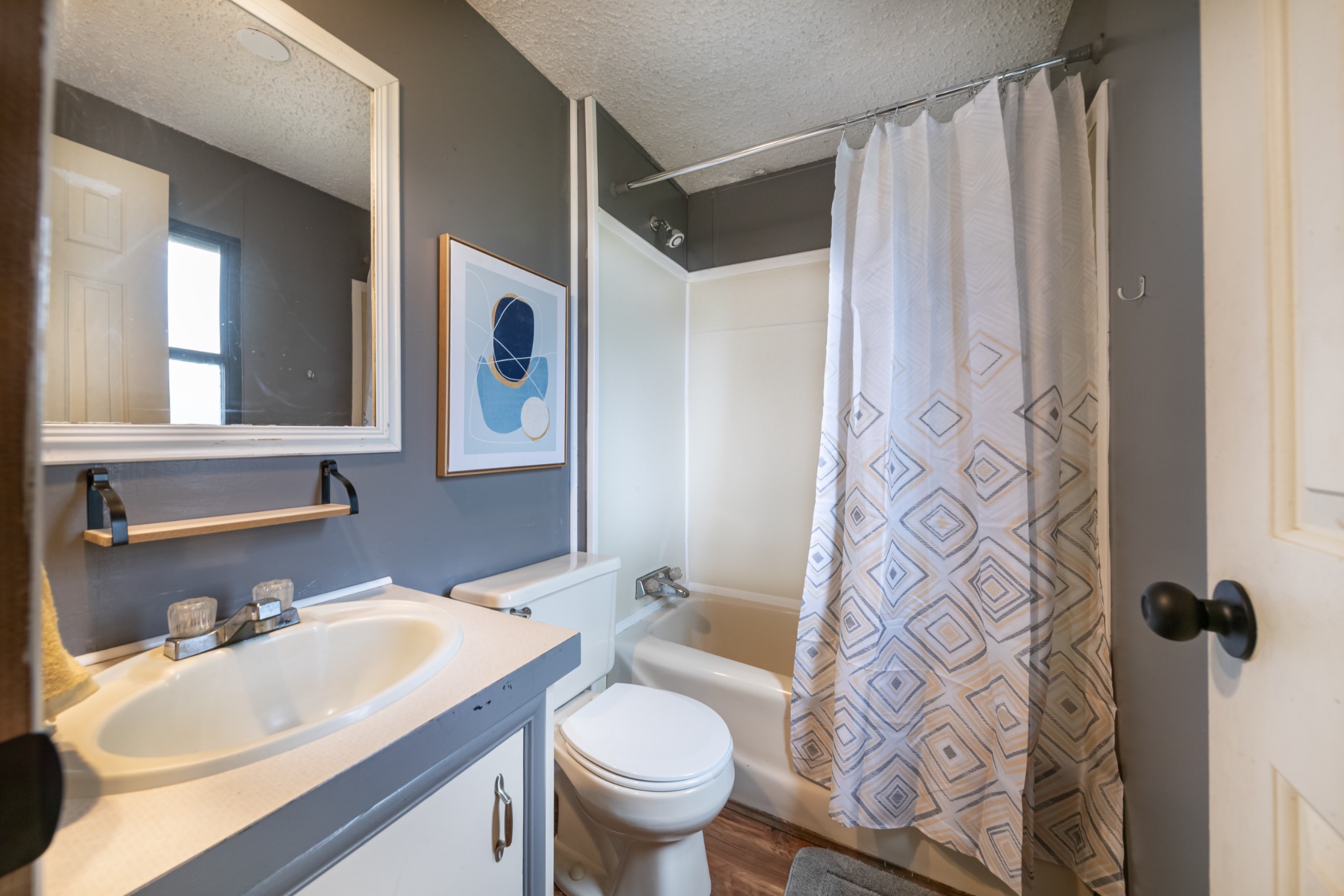 234 Dunn Fall River Road Lawrenceburg, TN 38464 - Photo 9 of 12 a bathroom with a sink a toilet and shower curtain