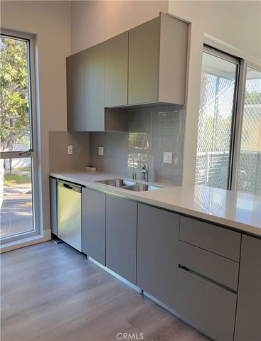 an empty room with a workbench