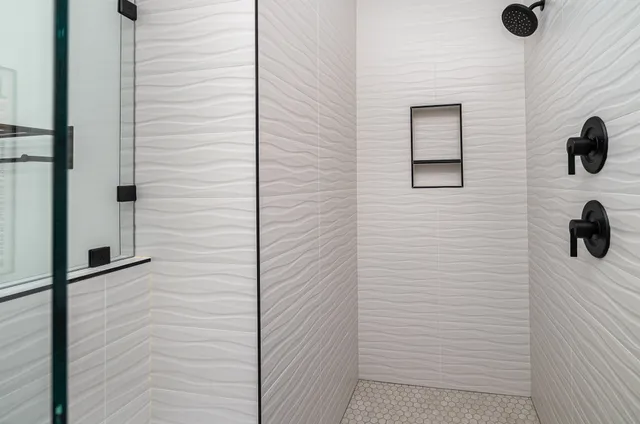 a bathroom with a shower