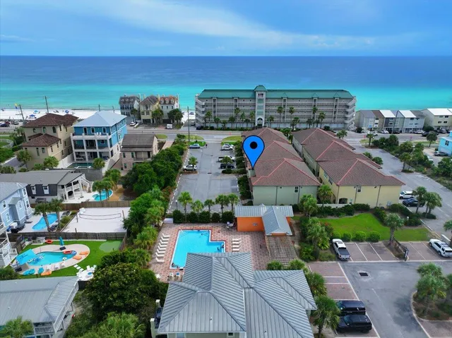 an aerial view of multiple house
