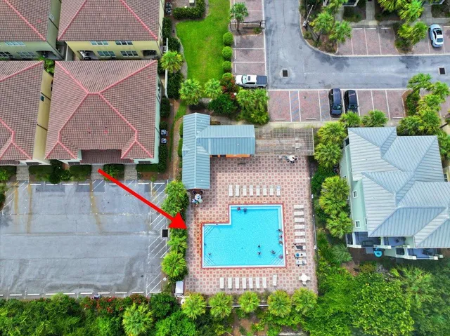 an aerial view of a house