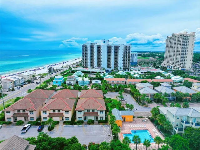an aerial view of multiple house