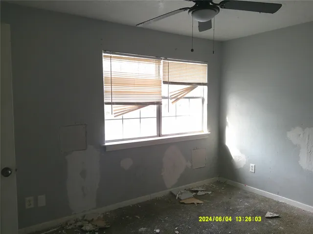 an empty room with a window