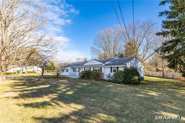 a view of a big yard next to a building