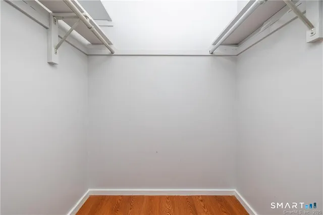 a view of small space with racks on the wall