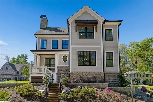 a view of balcony with wooden floor