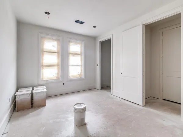 a utility room with a shower and dryer