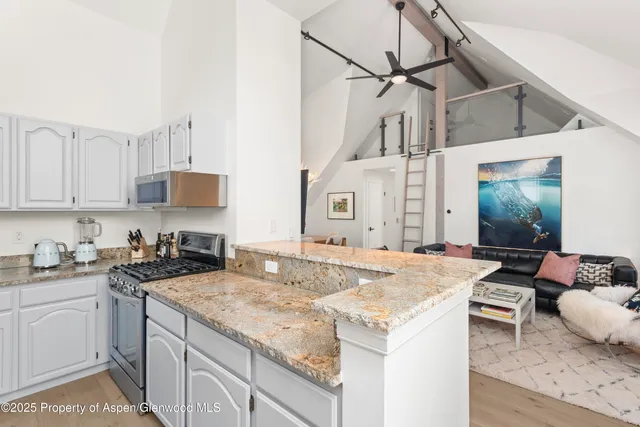 a kitchen with a stove a sink and a refrigerator