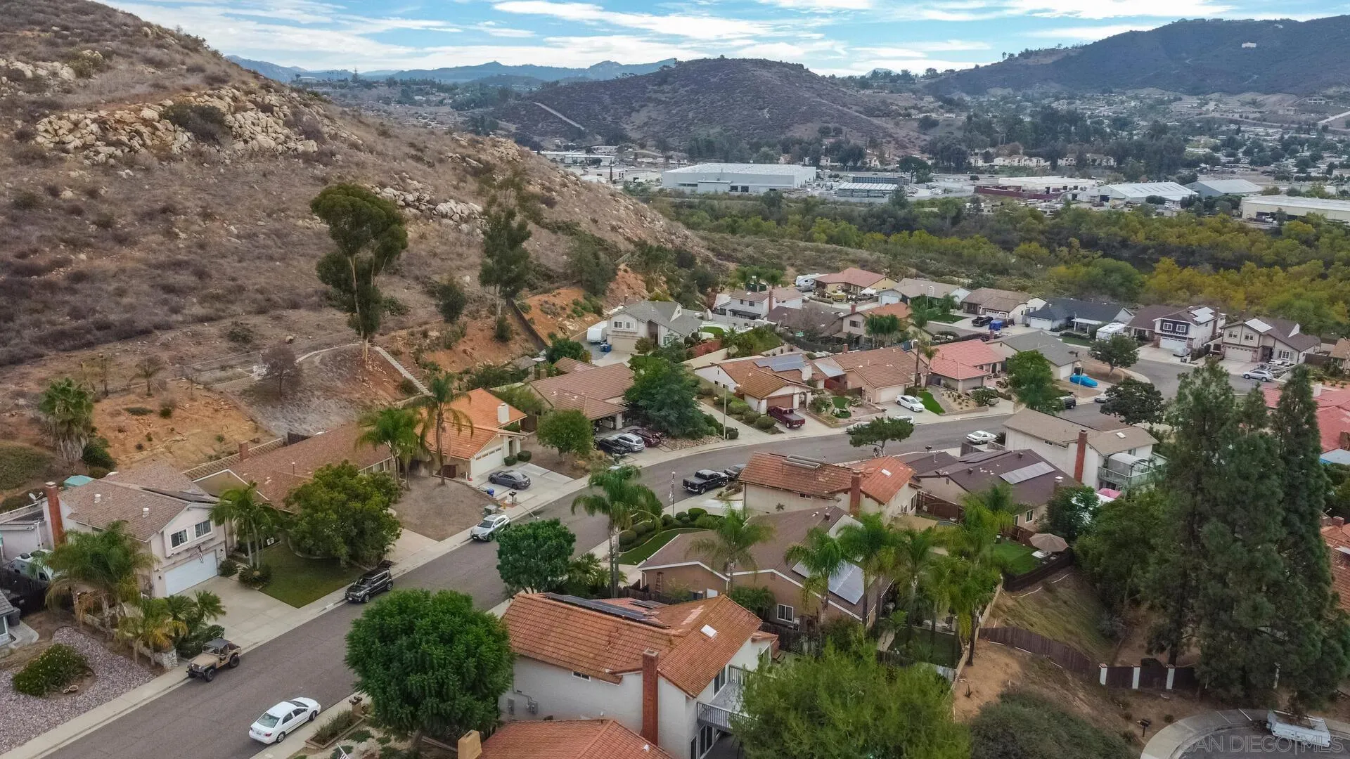 9648 Ramsgate Way Santee, CA 92071 - Photo 38 of 42 an aerial view of house with yard and mountain view in back