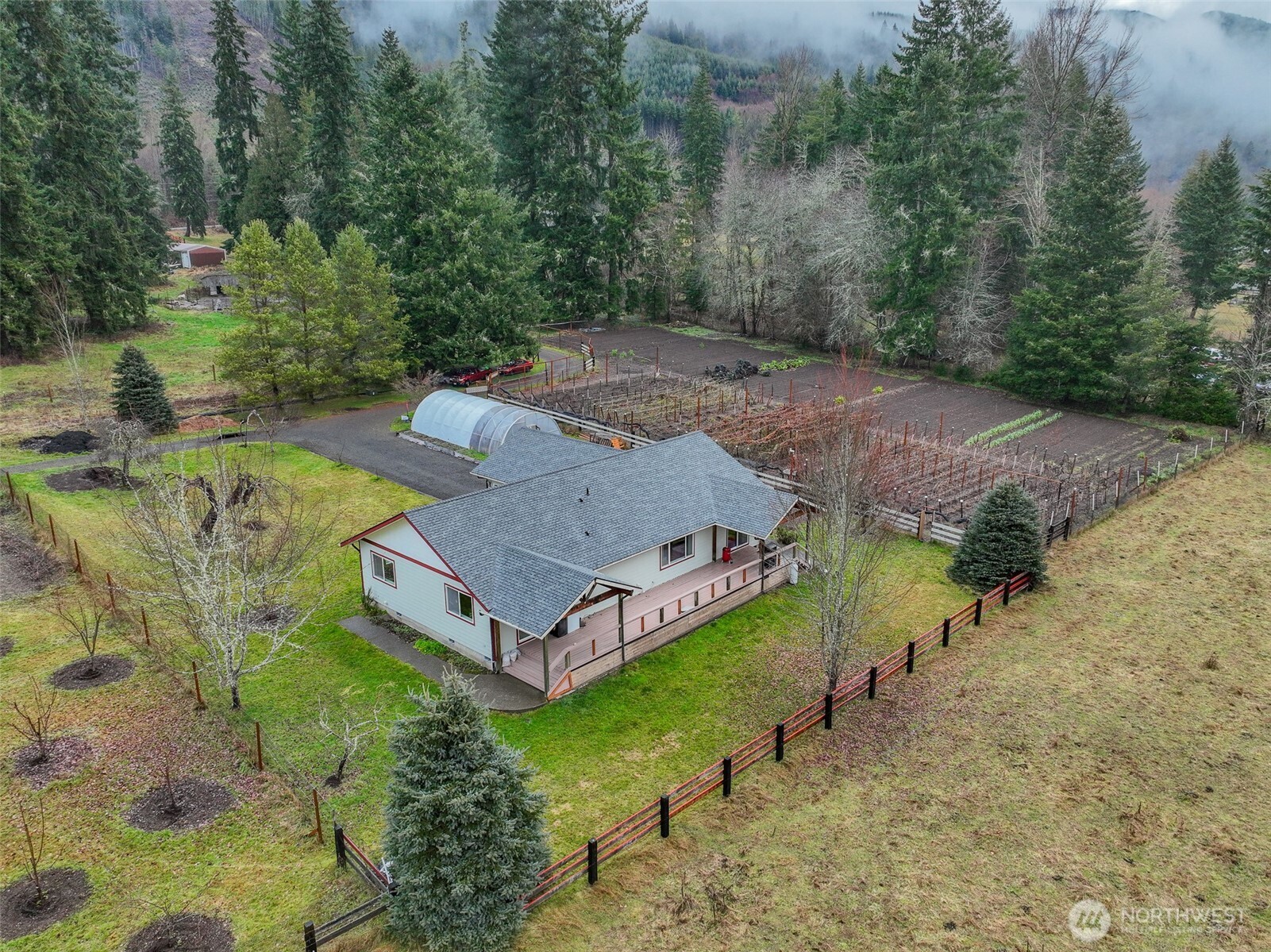 244 Martin Road Glenoma, WA 98336 - Photo 9 of 39 an aerial view of a house with a yard