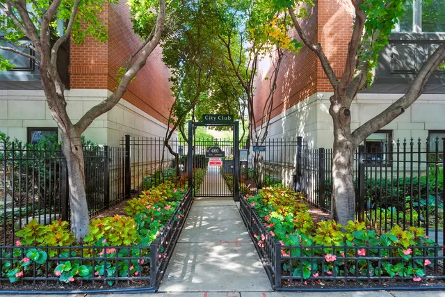 a view of a pathway of flower in front of house