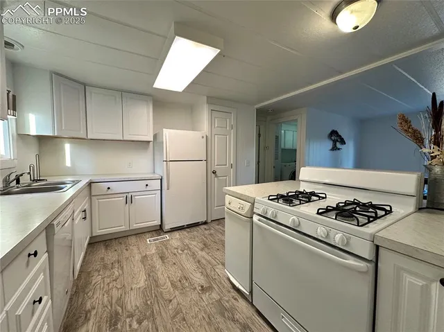 a kitchen with a stove a sink dishwasher and a refrigerator