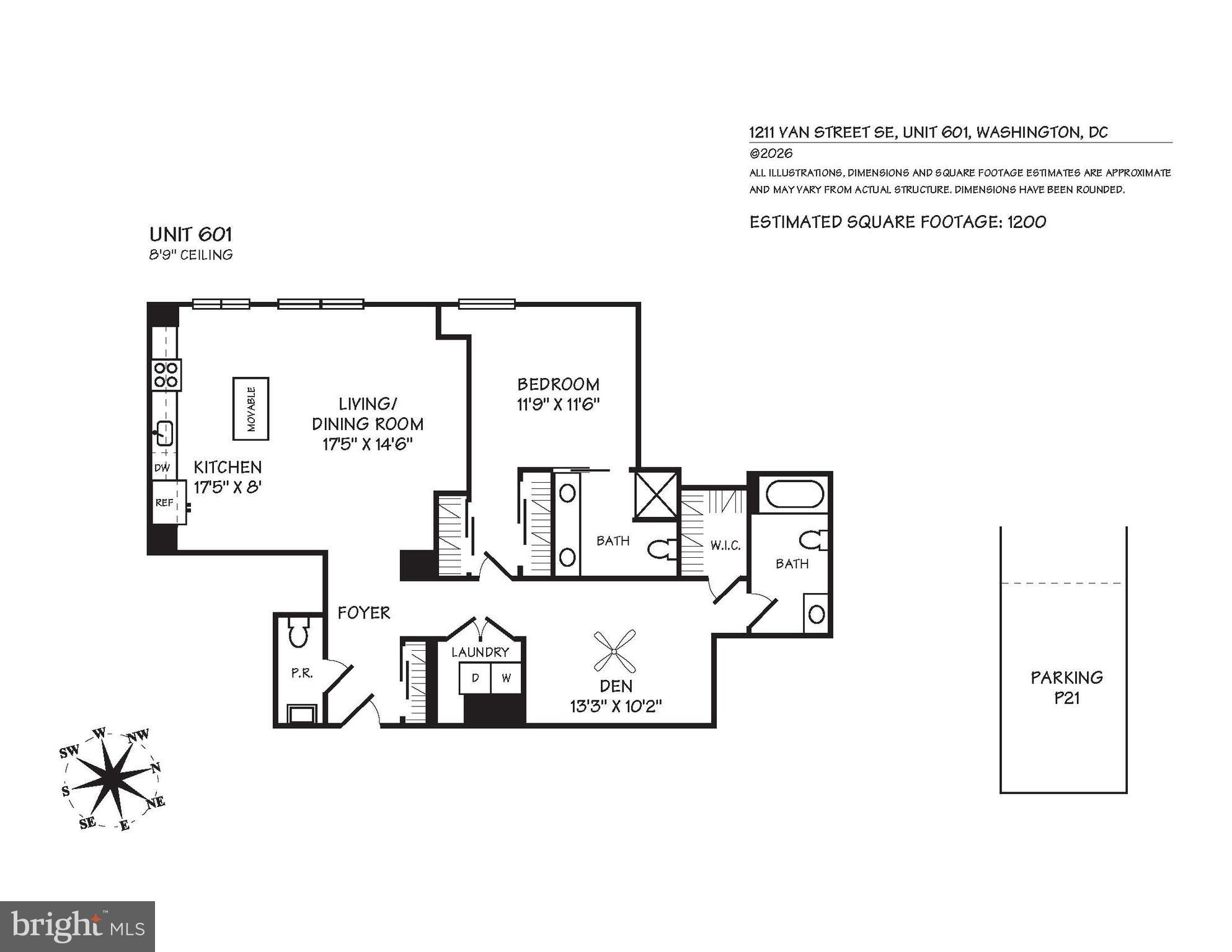 1211 Van Street Southeast, Unit 601 Washington, DC 20003 - Photo 17 of 17 Floorplan