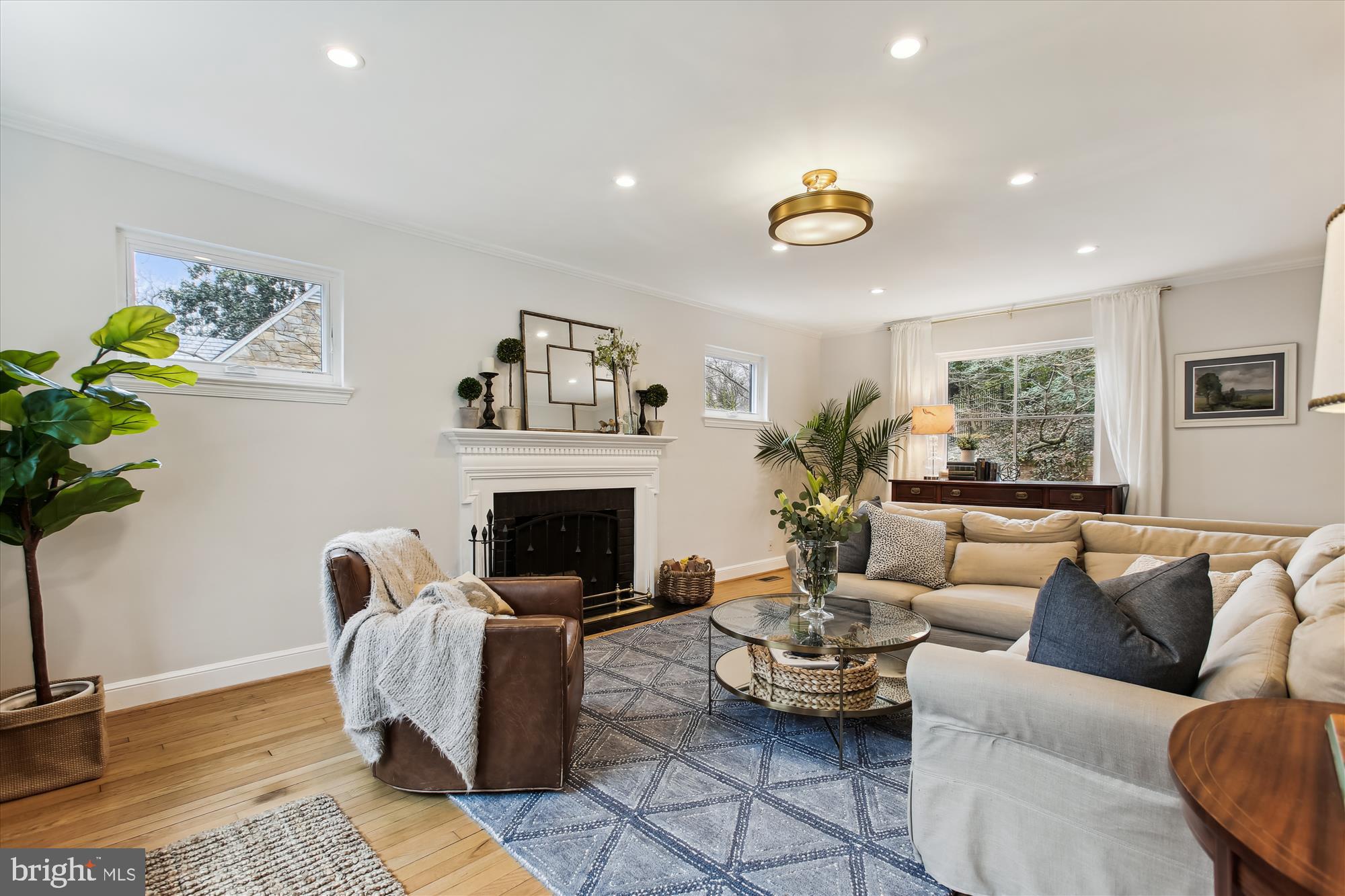 310 Beverley Drive Alexandria, VA 22305 - Photo 2 of 49 Living Room w/ one of two wood burning fireplaces