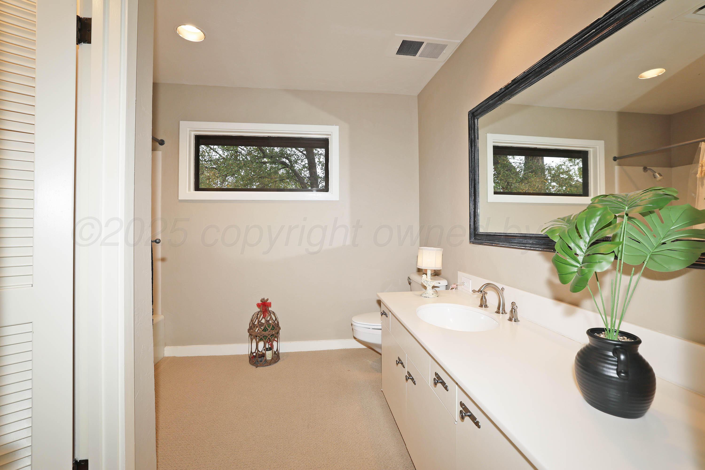 3 Woodstone Street Amarillo, TX 79106 - Photo 39 of 44 a bathroom with a sink and a mirror
