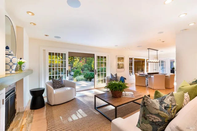 a backyard of a house with lots of green space