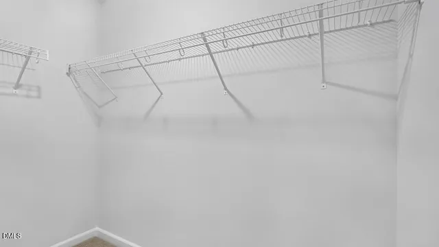 a view of a small space with a window