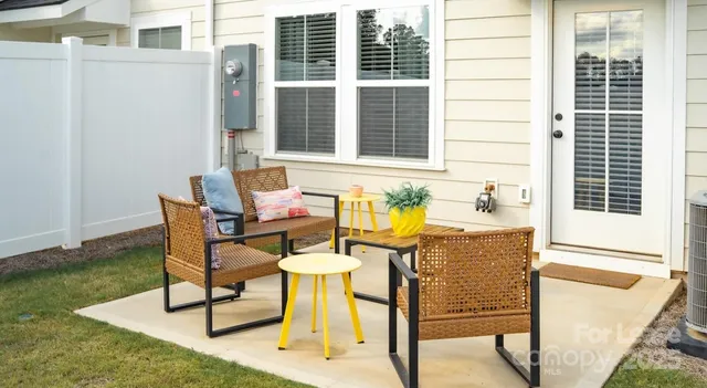 a view of a outdoor seating area