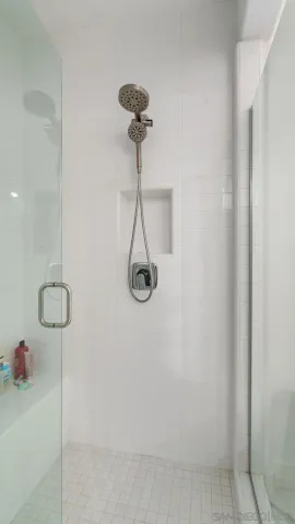 a bathroom with a shower
