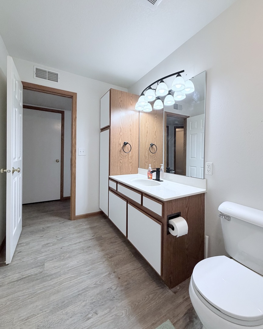 213 East Price Street, Unit 202 Eldridge, IA 52748 - Photo 12 of 20 a bathroom with a double vanity sink mirror and toilet