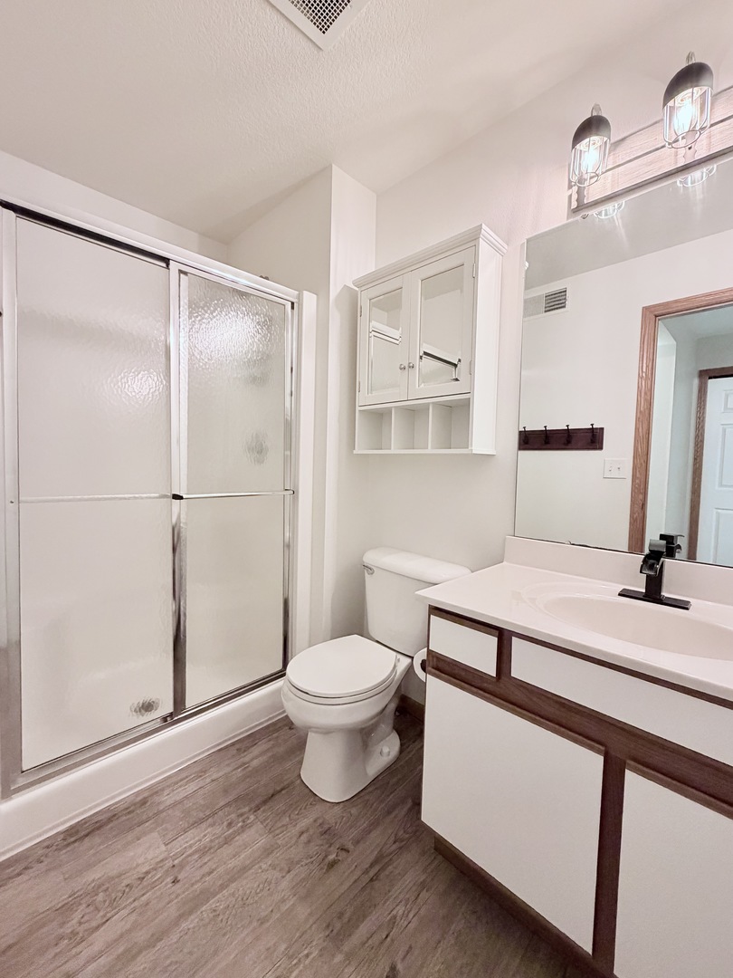 213 East Price Street, Unit 202 Eldridge, IA 52748 - Photo 20 of 20 a bathroom with a sink toilet a mirror and shower