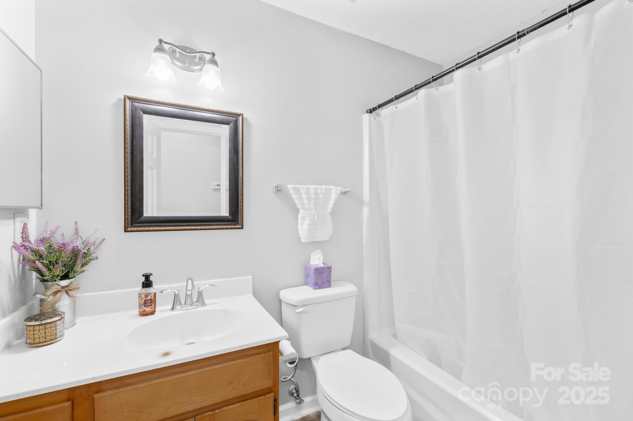 4805 Shea Court Monroe, NC 28110 - Photo 19 of 35 a bathroom with a sink mirror and a toilet