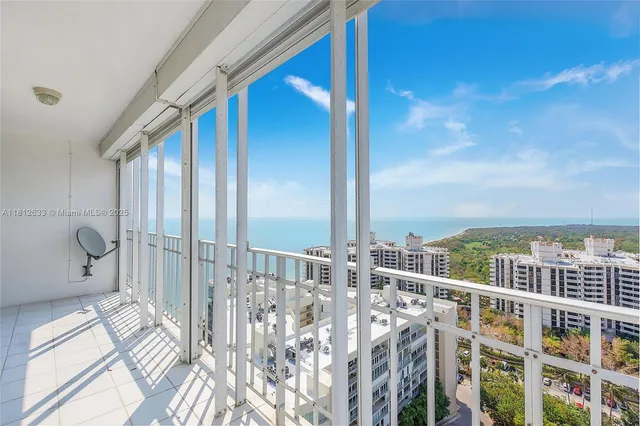 a view of balcony with city view