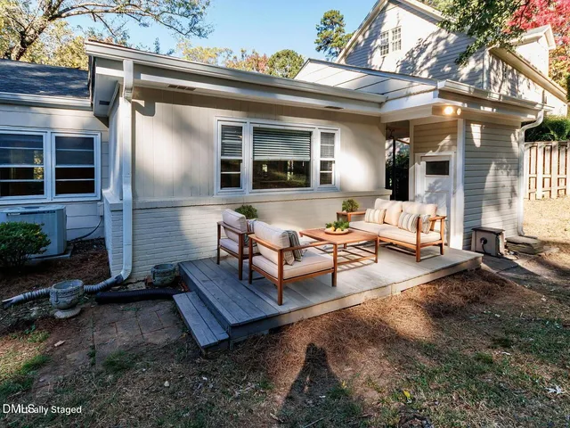 a view of a house with a wooden floor